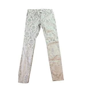 Abercrombie and Fitch Floral Foil Slim Jeans Size 0 Gray / Silver